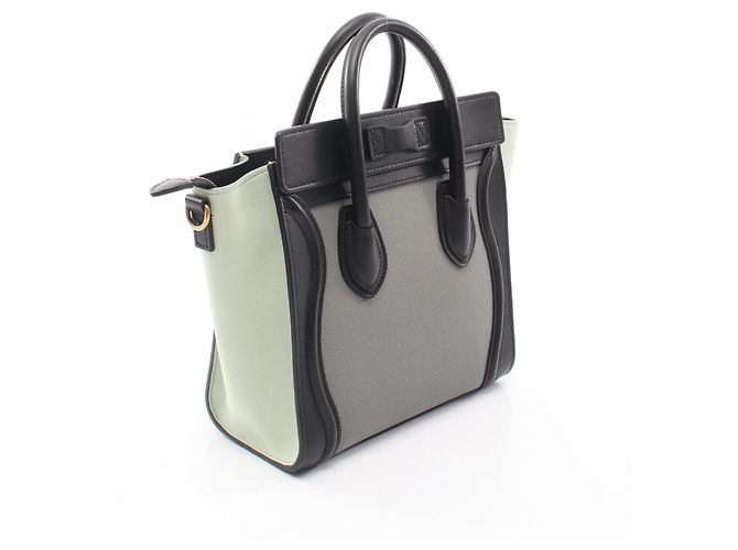Céline Borsa Celine Luggage Nano Shopper Marrone Nero Verde - vista 2
