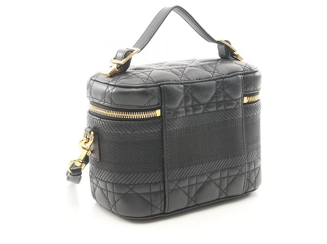 Christian Dior Dior DIORTRAVEL Borsa Vanity Piccola Cannage Nero - vista 2