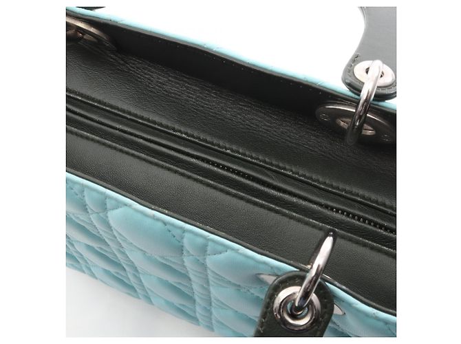 Borsa Christian Dior Lady Dior Cannage Blu Verde Crudo - vista 10