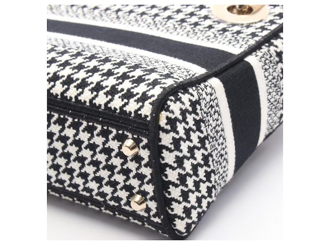 Christian Dior Dior LADY D-LITE Mini Borsa Houndstooth Nero Bianco - vista 6