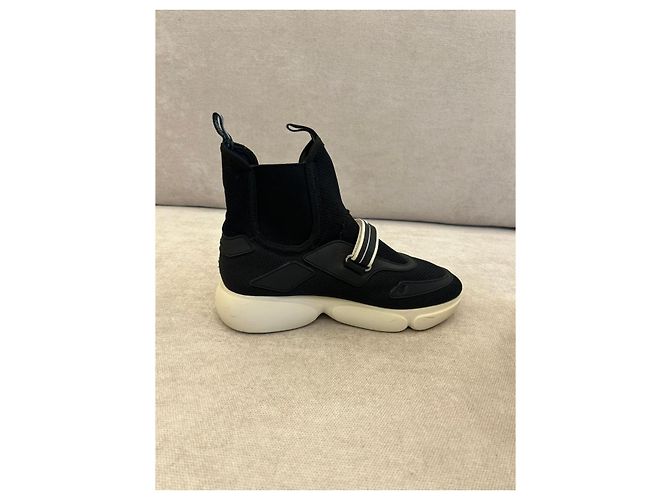 Sneakers alte Prada in tessuto nero - vista 5