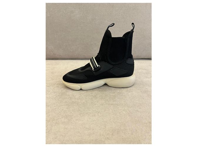 Sneakers alte Prada in tessuto nero - vista 6