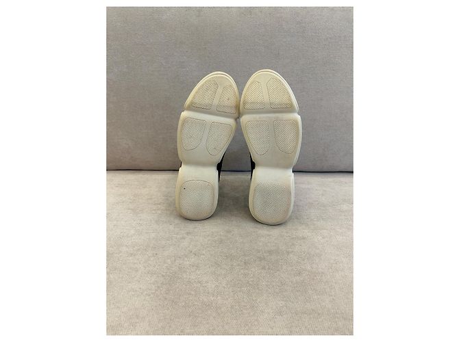 Sneakers alte Prada in tessuto nero - vista 8