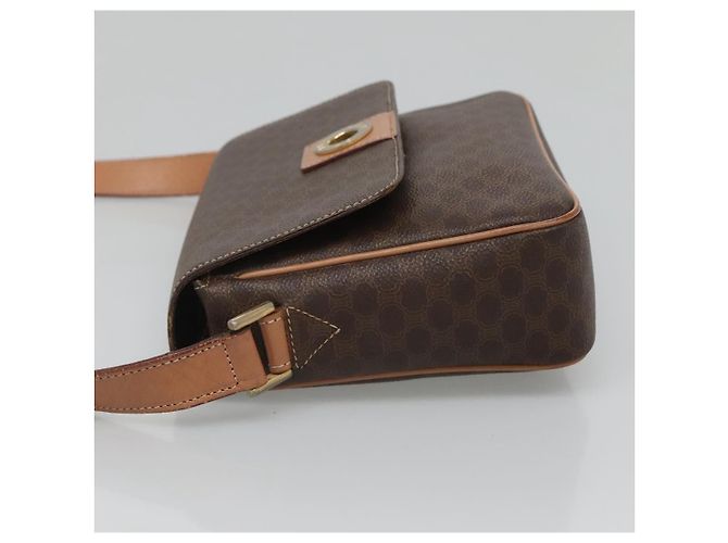 Céline Celine Vintage Macadam Circle Logo Canvas and Leather Marron - vue 4