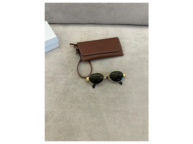 Céline Gafas de sol Celine en metal dorado - vista 10