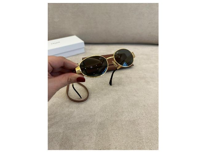 Céline Gafas de sol Celine en metal dorado - vista 3