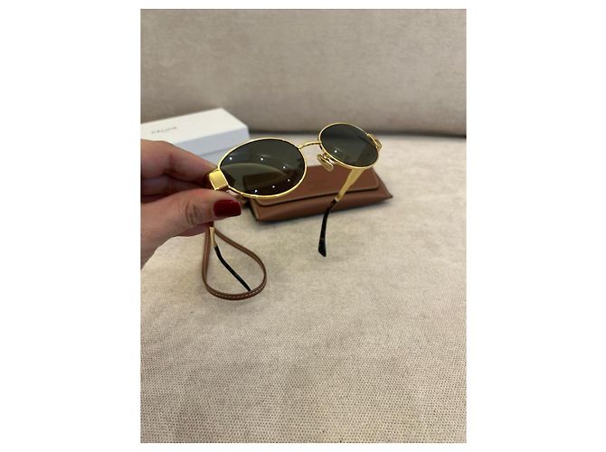 Céline Gafas de sol Celine en metal dorado - vista 4