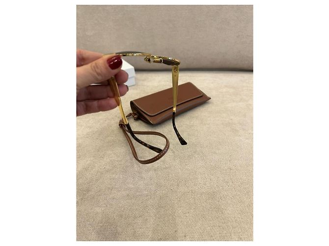 Céline Gafas de sol Celine en metal dorado - vista 5