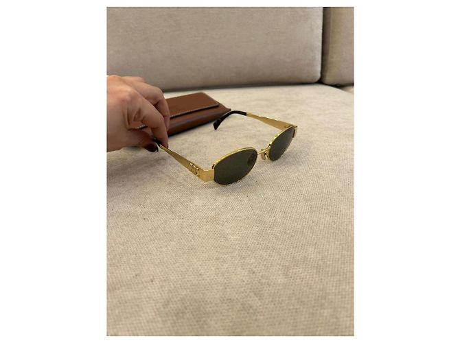 Céline Gafas de sol Celine en metal dorado - vista 7