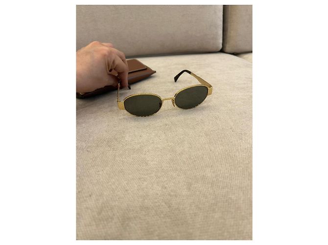 Céline Gafas de sol Celine en metal dorado - vista 8