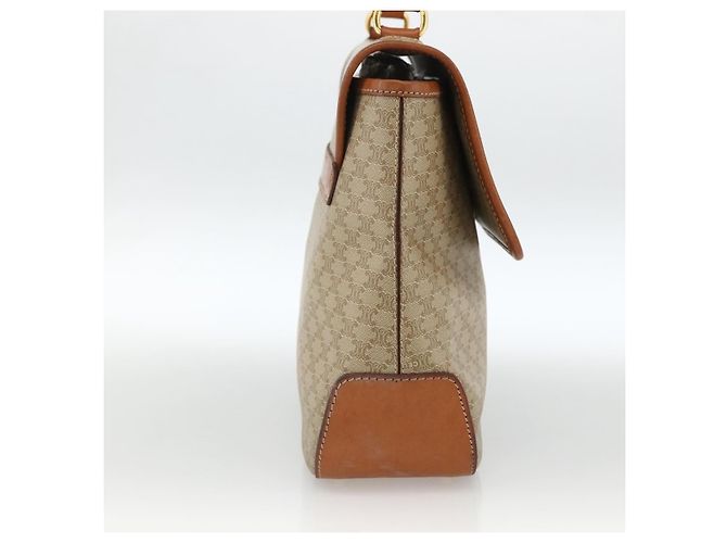 Céline Celine Vintage Macadam Canvas and Leather Beige - vista 3
