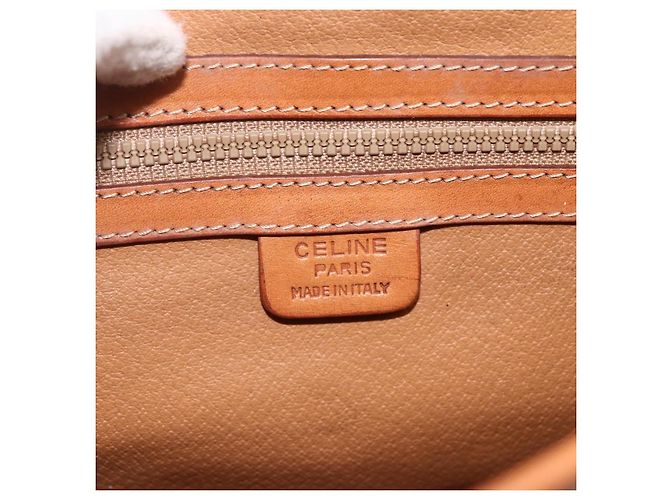 Céline Celine Vintage Macadam Canvas and Leather Beige - vista 6
