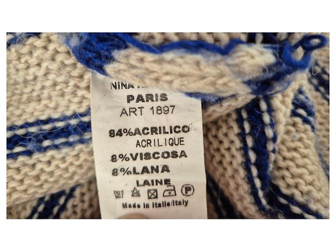 Autre Marque Nina Kendosa Gestreifter Strickpullover - Beige & Marineblau - Ansicht 5