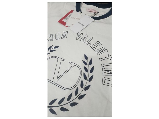 T-shirt in cotone bianca Valentino Maison Logo Bianco - vista 3
