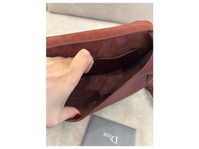 Dior Borsa a tracolla in pelle bordeaux Bordò - vista 10