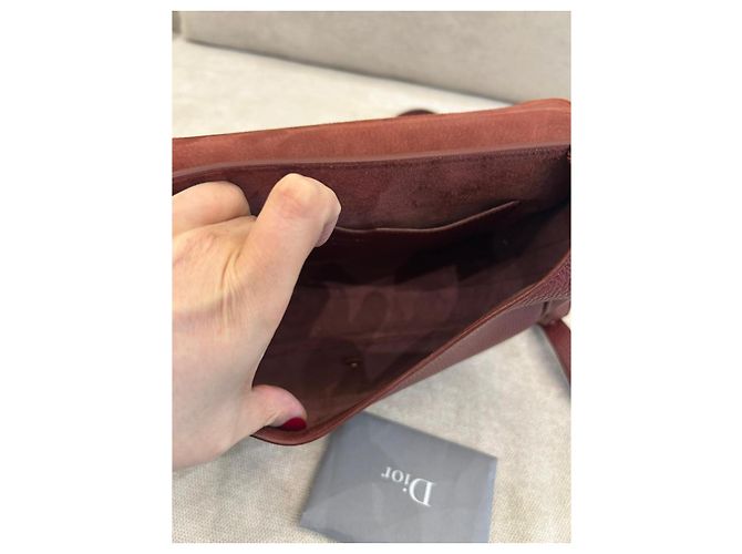 Dior Borsa a tracolla in pelle bordeaux Bordò - vista 11