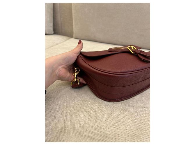 Dior Borsa a tracolla in pelle bordeaux Bordò - vista 6