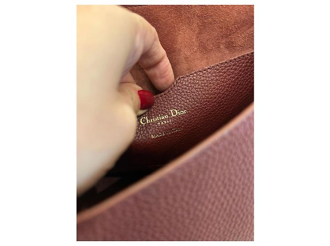 Dior Borsa a tracolla in pelle bordeaux Bordò - vista 9