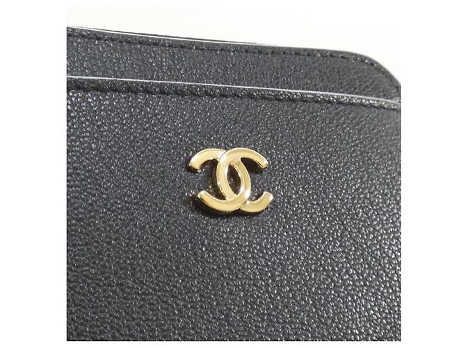 Monedero Chanel en piel de cabra negro - vista 3
