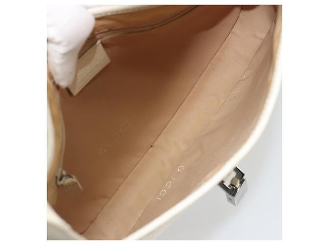 Borsa a Spalla GUCCI Jackie Canvas Ivory Gold 001 3735 Auth 183266SAV D'oro Crudo - Ansicht 18
