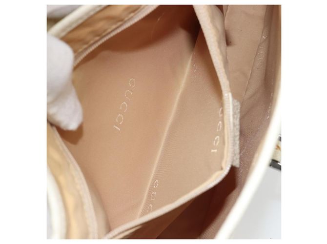 Borsa a Spalla GUCCI Jackie Canvas Ivory Gold 001 3735 Auth 183266SAV D'oro Crudo - Ansicht 22
