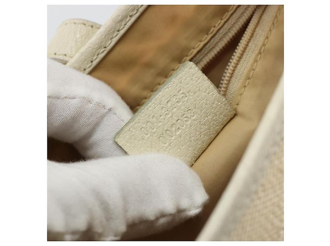 Borsa a Spalla GUCCI Jackie Canvas Ivory Gold 001 3735 Auth 183266SAV D'oro Crudo - Ansicht 23
