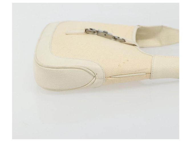 Borsa a Spalla GUCCI Jackie Canvas Ivory Gold 001 3735 Auth 183266SAV D'oro Crudo - Ansicht 4