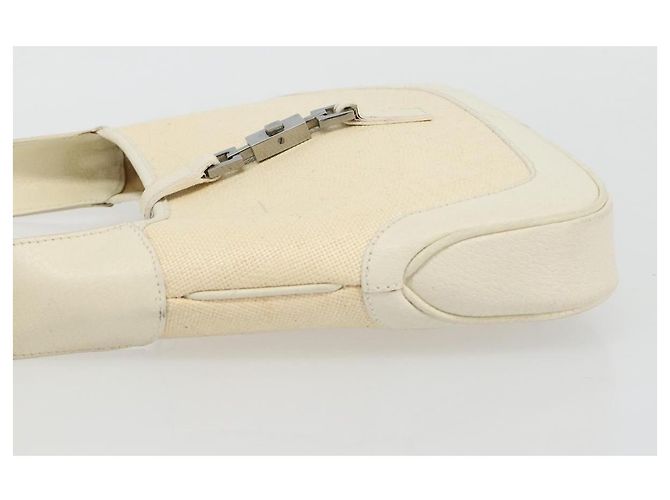 Borsa a Spalla GUCCI Jackie Canvas Ivory Gold 001 3735 Auth 183266SAV D'oro Crudo - Ansicht 5