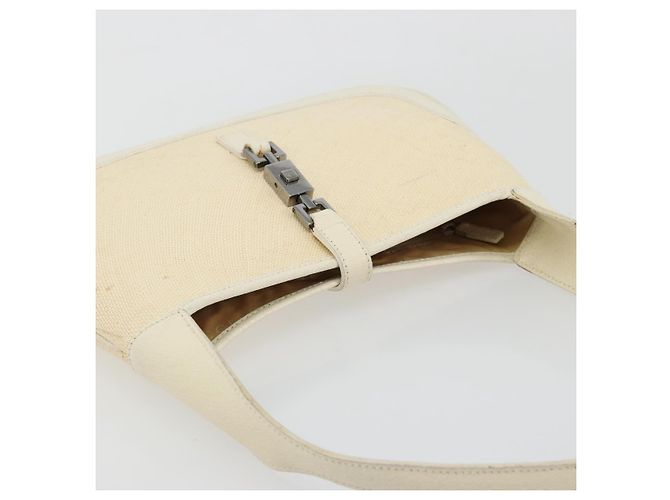 Borsa a Spalla GUCCI Jackie Canvas Ivory Gold 001 3735 Auth 183266SAV D'oro Crudo - Ansicht 6