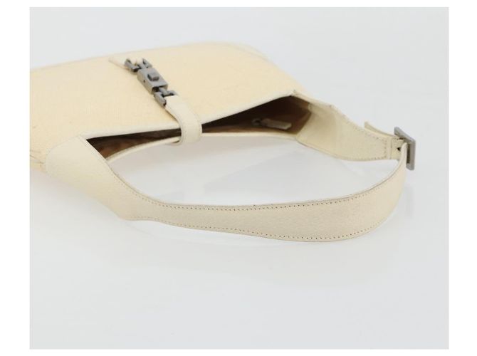 Borsa a Spalla GUCCI Jackie Canvas Ivory Gold 001 3735 Auth 183266SAV D'oro Crudo - Ansicht 7
