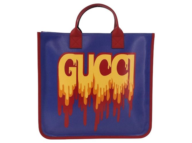 Borsa GUCCI in PVC Blu Rosso 550763 Auth 183061M - vista 2