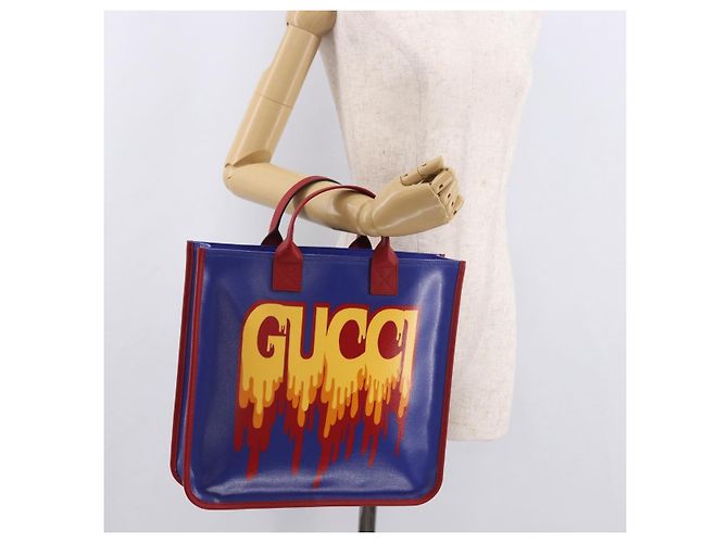 Borsa GUCCI in PVC Blu Rosso 550763 Auth 183061M - vista 20