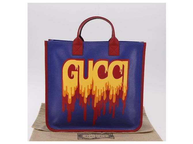 Borsa GUCCI in PVC Blu Rosso 550763 Auth 183061M - vista 21