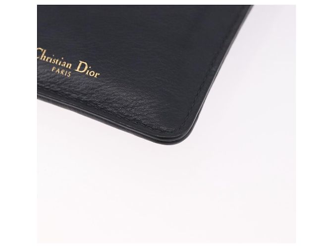 Bolsa de Ombro Christian Dior Trotter Canvas Montaigne Navy Gold Auth 182923A Dourado Azul marinho - vista 13