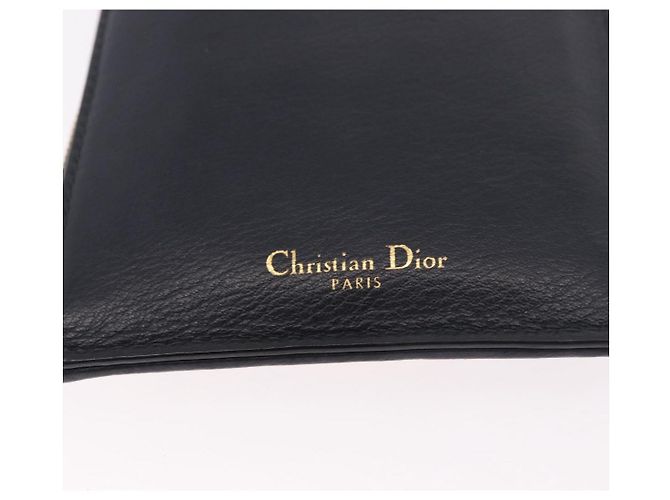 Bolsa de Ombro Christian Dior Trotter Canvas Montaigne Navy Gold Auth 182923A Dourado Azul marinho - vista 14
