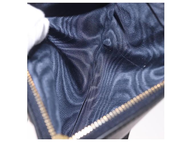 Bolsa de Ombro Christian Dior Trotter Canvas Montaigne Navy Gold Auth 182923A Dourado Azul marinho - vista 18