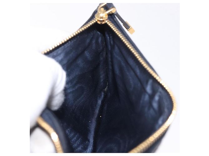 Bolsa de Ombro Christian Dior Trotter Canvas Montaigne Navy Gold Auth 182923A Dourado Azul marinho - vista 20