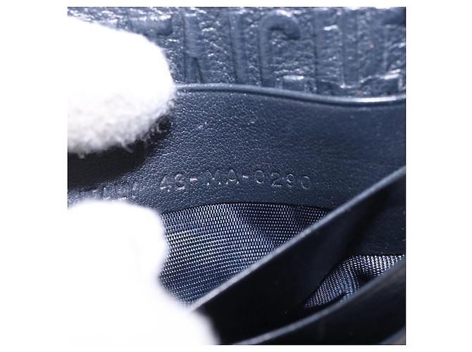 Bolsa de Ombro Christian Dior Trotter Canvas Montaigne Navy Gold Auth 182923A Dourado Azul marinho - vista 23
