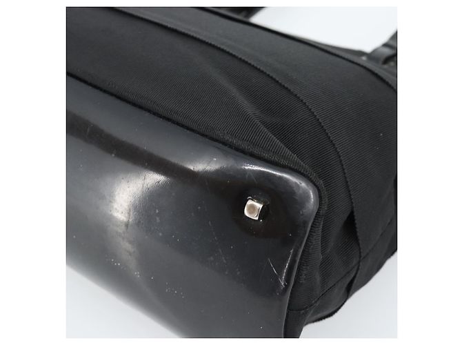 Borsa Salvatore Ferragamo Vala in tela nero argento Auth ka4576 - vista 12