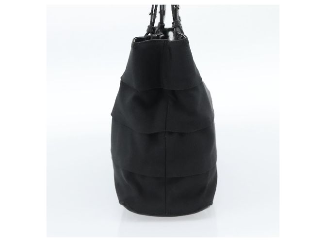 Borsa Salvatore Ferragamo Vala in tela nero argento Auth ka4576 - vista 5