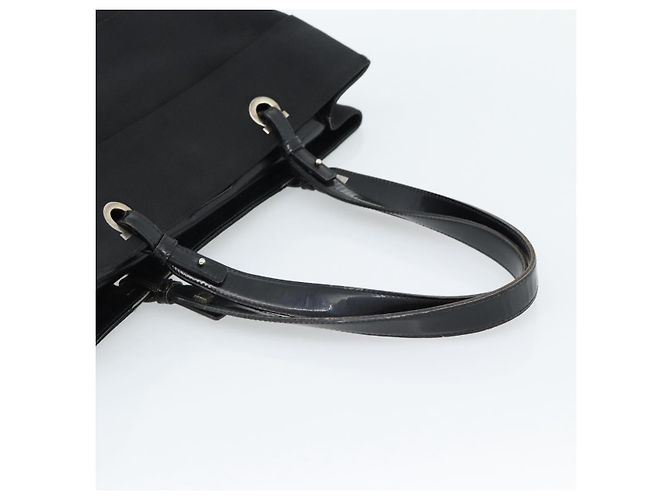 Borsa Salvatore Ferragamo Vala in tela nero argento Auth ka4576 - vista 7