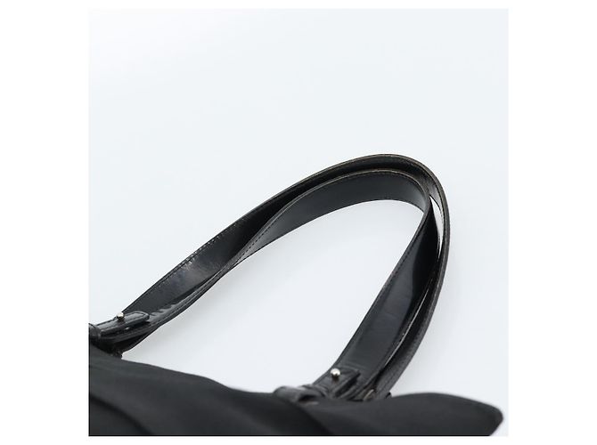 Borsa Salvatore Ferragamo Vala in tela nero argento Auth ka4576 - vista 8