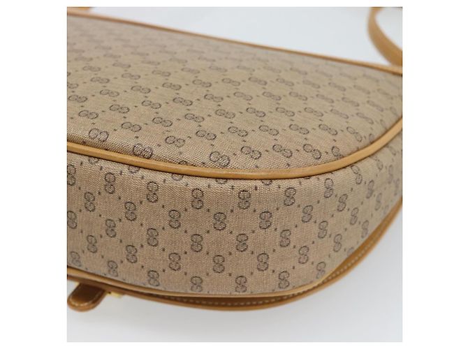 Borsa a Spalla GUCCI Micro GG Supreme PVC Beige Oro Auth 184524 D'oro - vista 12