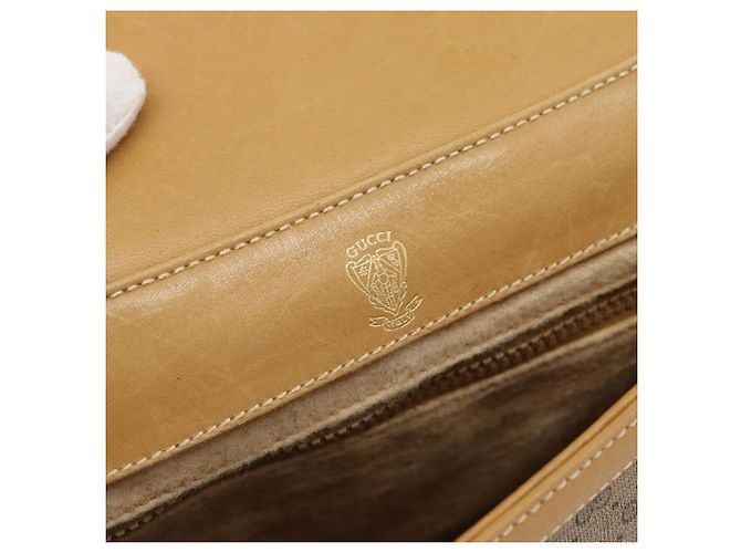 Borsa a Spalla GUCCI Micro GG Supreme PVC Beige Oro Auth 184524 D'oro - vista 16