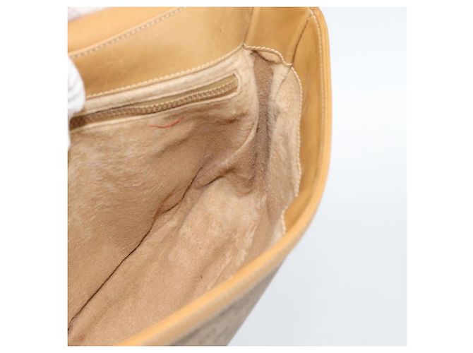 Borsa a Spalla GUCCI Micro GG Supreme PVC Beige Oro Auth 184524 D'oro - vista 18