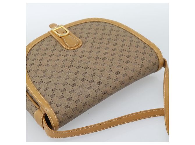 Borsa a Spalla GUCCI Micro GG Supreme PVC Beige Oro Auth 184524 D'oro - vista 6