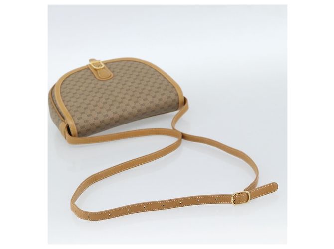 Borsa a Spalla GUCCI Micro GG Supreme PVC Beige Oro Auth 184524 D'oro - vista 7
