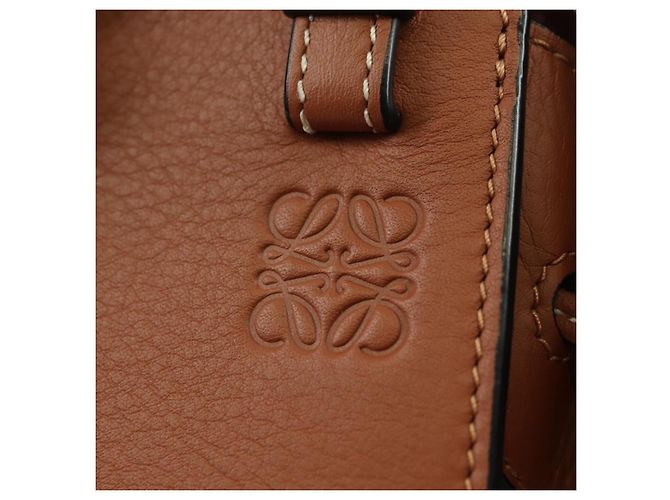 LOEWE Anagram Mini Hammock Drawstring Bag Leather 2way Brown Auth 181940SM Marrone - vista 20