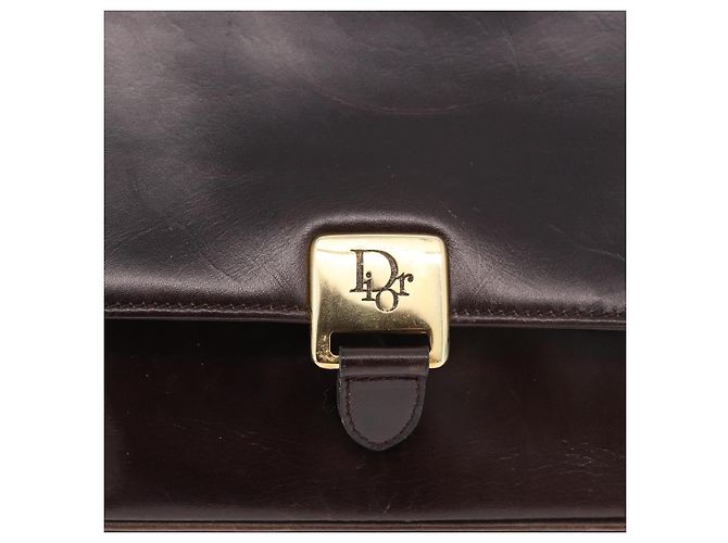 Borsa a tracolla Christian Dior in pelle marrone oro Auth 183849 D'oro - vista 15