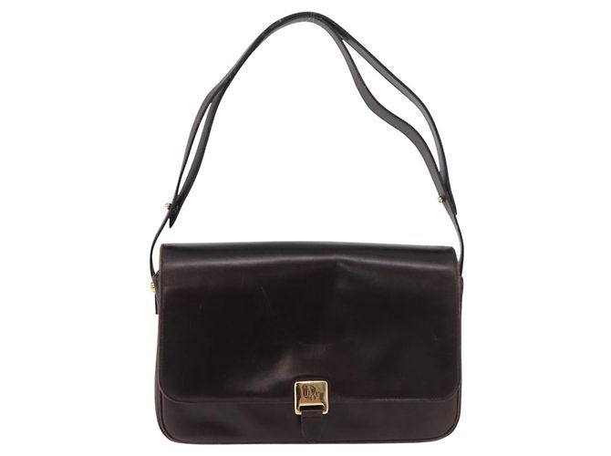 Borsa a tracolla Christian Dior in pelle marrone oro Auth 183849 D'oro - vista 2